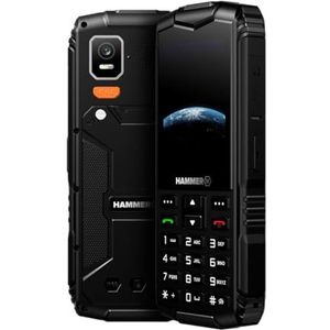 Hammer H Horizon LTE Outdoor mobiele telefoon zonder abonnement, 3000 mAh accu, 64 GB, 2,8 inch IPS-display, grote toetsen, SOS-knop, zaklamp, 2 MP camera, FM-radio, USB-C, Dual SIM, IP68/MIL-STD-810H