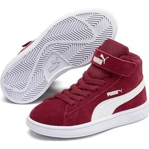 PUMA Smash V2 Mid V Ps Sportschoenen voor kinderen, Rode Rabarber PUMA Wit 07