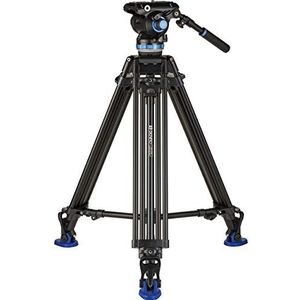 Benro A673TM Dual Stage Aluminium Video Statief S8PRO Hoofd - 75mm Kom, 3-Leg Secties, Draai Lever-Lock