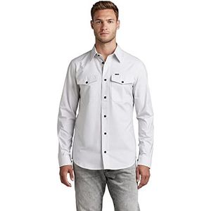 G-STAR RAW Marine Slim Shirt voor heren, Veelkleurig (Oesterzwam/Wit Oxford D20165-7665-d877), XXL
