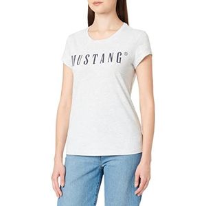 MUSTANG Dames Alina C Logo Tee T-Shirt, Light Grey Melange 4141, XL