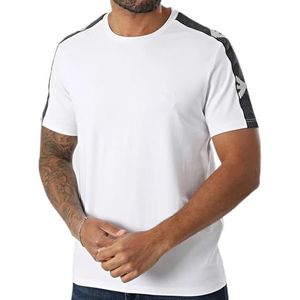 EMPORIO ARMANI Man Getextureerde Logoband S/Mouw T-Shirt Wit M, Wit, M