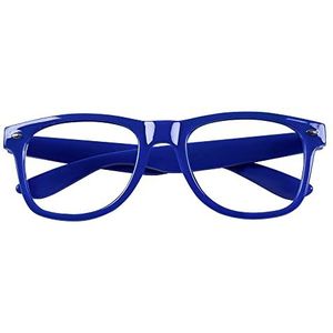 Boland 61987 - partybril blauw, 4 stuks, Les Bleus, kunststof, funbril, accessoire, Frankrijk, Vive la France, themafeest, voetbal, carnaval, verkleding, kostuum, theater, podium