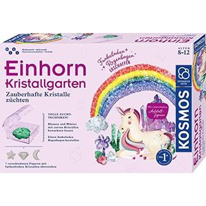 KOSMOS 643690 Eenhoorn kristaltuin, magische kristallen kweken, regenboog, bloemen, bladeren, gipsfiguren met kristallen bekleed, Amazon exclusieve experimenteerdoos voor kinderen vanaf 8 jaar