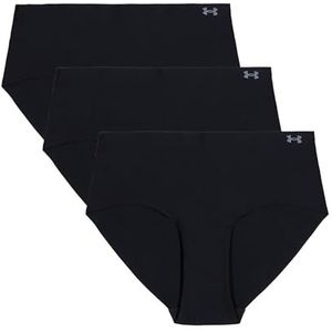 Under Armour Womens 3-Pack Pure Stretch No Show Hipster Underwear, All-Day Comfort & Ultra-Soft Fit, Black