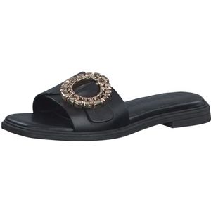 Marco Tozzi Dames 2-2-27153-20 lederen sandalen, zwart/goud, 38 EU, zwart/goud., 38 EU