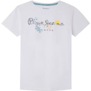 Pepe Jeans Redell T-shirt voor kinderen, wit (wit), 10 jaar, wit, 10 jaar