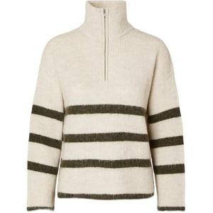 Selected Maline Half Rits Trui Beige Vrouw