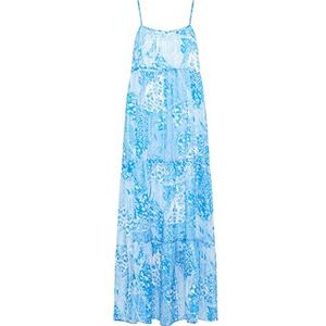 IZIA Dames maxi-jurk 19326466, blauw wit, M, blauw-wit, M