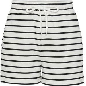 PIECES Pcchilli Summer Hw Stripes Noos Shorts voor dames, Cloud Dancer/Stripes: zwart, L