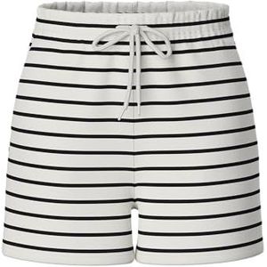 PIECES Pcchilli Summer Hw Stripes Noos Shorts voor dames, Cloud Dancer/Stripes: zwart, L