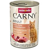 Animonda Carny Adult kattenvoer, nat voer voor volwassen katten, kip, kalkoen + eendenhart, 6 x 400 g