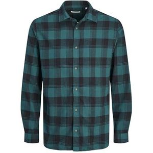 JACK & JONES Heren Jjjoshua Fall Buffalo Shirt Ls Vrijetijdshemd, Deep Teal, L