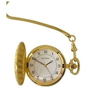 Sekonda Dameshorloge met witte wijzerplaat analoog display en gouden roestvrijstalen armband 3799.3, Wit/Goud, Armband