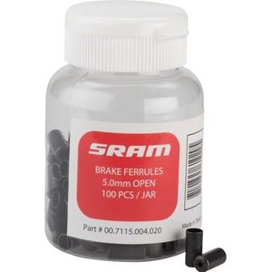 SRAM remkabel-eindkappen 50 mm aluminium 100 stuks schakelingen, zwart, 5 mm