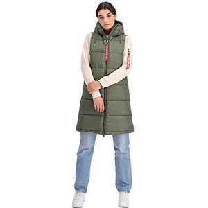 Alpha Industries Lang Puffer Vest Vest voor Dames Sage-Green