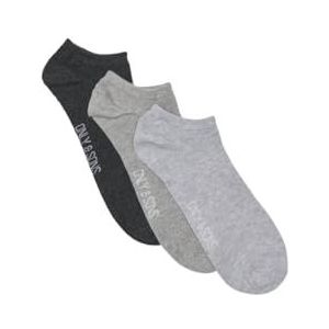 ONLY & SONS ONSFINCH Sneakersokken, 3-pack NOOS, Medium Grey Melange/Detail:LGM+MGM+DGM - WHITE LOGO, 43-46 EU
