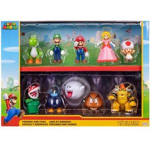 Super Mario nintendo figuren set van 10 vrienden en vijanden, 6,5 cm