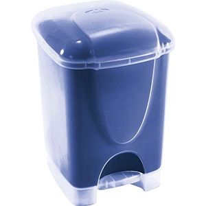 Mondex PLS571D-26 Roll Top Pedaalemmer voor badkamer, kunststof, blauw, 20 x 23 x 30 cm, 6 l