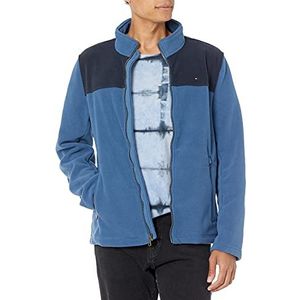 Tommy Hilfiger Klassieke polarfleecejas voor heren, met ritssluiting aan de voorkant, fleecejas, marineblauw/koningsblauw., XXL