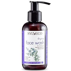 SYLVECO Tijm gezichtsreinigingsgel. Wasgel gezicht voor de gevoelige huid, verwijdert onzuiverheden. Veganistische natuurlijke cosmetica voor vrouwen en mannen grootte 150ml.