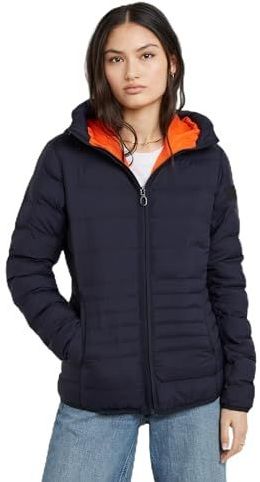 G-Starvoor vrouwen. D25191-D713-3873 Lichtgewicht gewatteerd jack met capuchon marine (XS), Casual, Duurzaam, Gerecycled nylon, Marineblauw