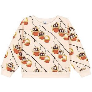 Petit Bateau Sweatshirt voor jongens, Wit Avalanche/Bongris grijs, 12 Jaren