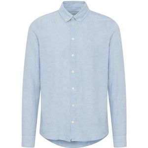 CASUAL FRIDAY Heren CFAnton 0053 BD LS Linen Mix Shirt Hemd, 174030_Silver Lake Blue, L, 174030_silver Lake Blue, L