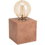 EGLO Tafellamp Prestwick 1, 1-lichts nachtlampje in industrieel design, nachtlamp van metaal in roest bruin, tafel lamp voor woonkamer met schakelaar, E27 fitting