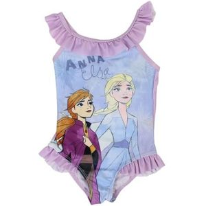 Disney Badpak voor meisjes, ijskoningin, bikini (2 stuks), uniseks, kinderen, Paars, 8 Jaar
