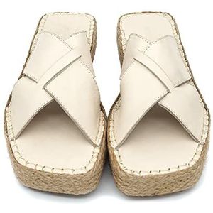 Bonateks FRRBTRLKY100114, Wedge damessandalen, beige, 39 EU, Beige, 39 EU