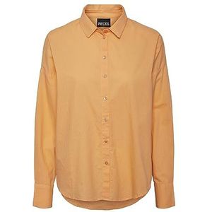 PIECES Dameshemd met lange mouwen PCTANNE, Mock Oranje, M