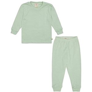 loud + proud Uniseks kinderpyjama, fijn geribbeld, biologisch katoen en GOTS-gecertificeerd, Pistacchio, 86-92