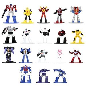 Jada Transformers 18 stuks 4,2 cm gegoten figuren, speelgoed voor kinderen en volwassenen, meerkleurig (JNF33452)