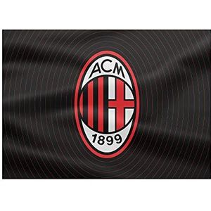 AC Milan Kleine vlag ""Design"" en logo, 50 x 70 cm, zwart, polyester, eenheidsmaat