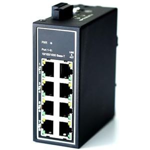 WIWAV WDH-8GT-DC 8 poorten onbeheerde Gigabit industriële Ethernet-switches 10/100/1000 Mbps met DIN-rail/wandmontage (UL-authenticatie, zonder ventilator, -30 °C ~ 75 °C)
