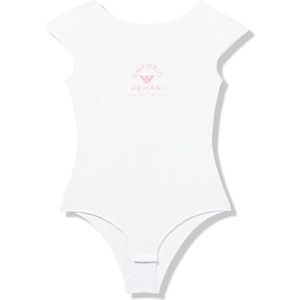 Emporio Armani Iconische stretch katoenen bodyslip met logoband voor dames, Wit, M