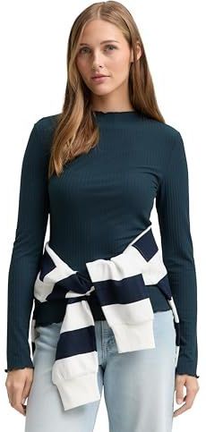 TOM TAILOR - T-shirt - Dark Sea Petrol - 38822 - Dames - Lange Mouwen