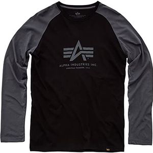 Alpha Industries Basic LS Lange Mouw voor Heren Black/Greyblack