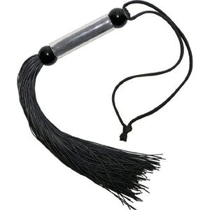 Bad Kitty Minipeep zwart- verleidelijke zweep met siliconen strikken, apparaat met kunststof handvat, seksspeeltje voor erotische SM-spellen, zwart