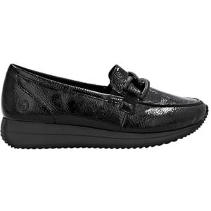 Remonte - D0H15-02 - Ballerina's - Zwart - Lakleder - Lichtgewicht Mocassins
