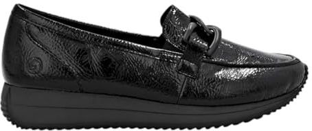 Remonte - D0H15-02 - Ballerina's - Zwart - Lakleder - Lichtgewicht Mocassins