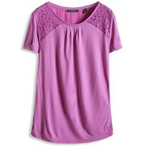ESPRIT Collection met kant – T-shirt, effen – korte mouwen – dames - - 36