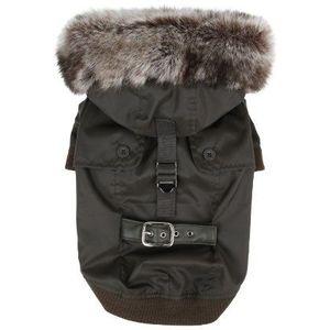 Puppia Authentieke Greatcoat Winter Hondenjas, klein, kaki