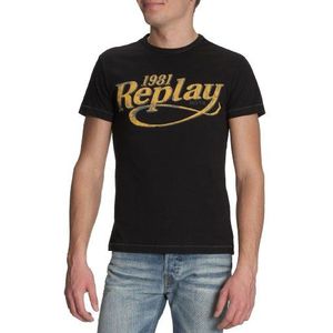 REPLAY T-shirt voor heren, zwart (098 Black), S