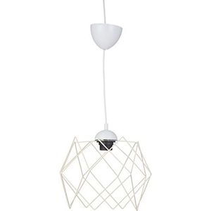 Homemania 62655 hanglamp Piramit, kroonluchter, plafondlamp, metaal, kunststof, wit, 27 x 27 x 80 cm, 1 x E27, 60 W