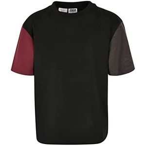 Urban Classics Boy's Boys Organic Oversized Colorblock Tee T-shirt, zwart, 110/116, zwart, 110/116 cm