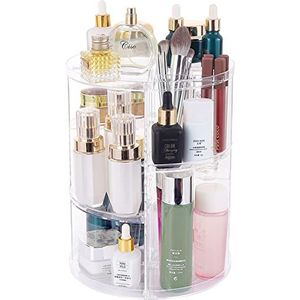 360 Roterende Make-up Organizer - Transparant - Grote Capaciteit - Cosmetische Opslag Display Box