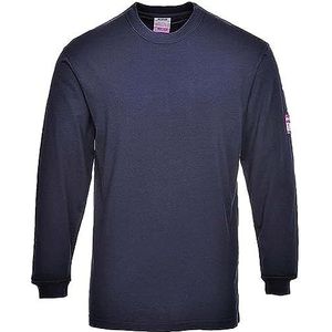 Portwest FR11 Vlamvertragende Antistatische Lange Mouw T-Shirt, Marine, Grootte S