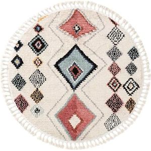 benuta Pop tapijt Bosse - Kunstvezel - Rond en in de stijl: Berber, Traditioneel, Boho Style, Etnische Stijl - Onderhoudsvriendelijk voor Woonkamer Slaapkamer | Veelkleurig | ø 150 cm rond